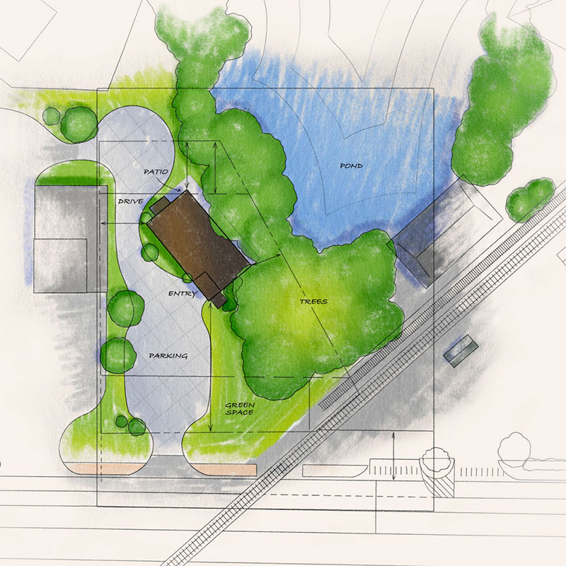 Hockessin Pond Studios - Aerial View Rendering
